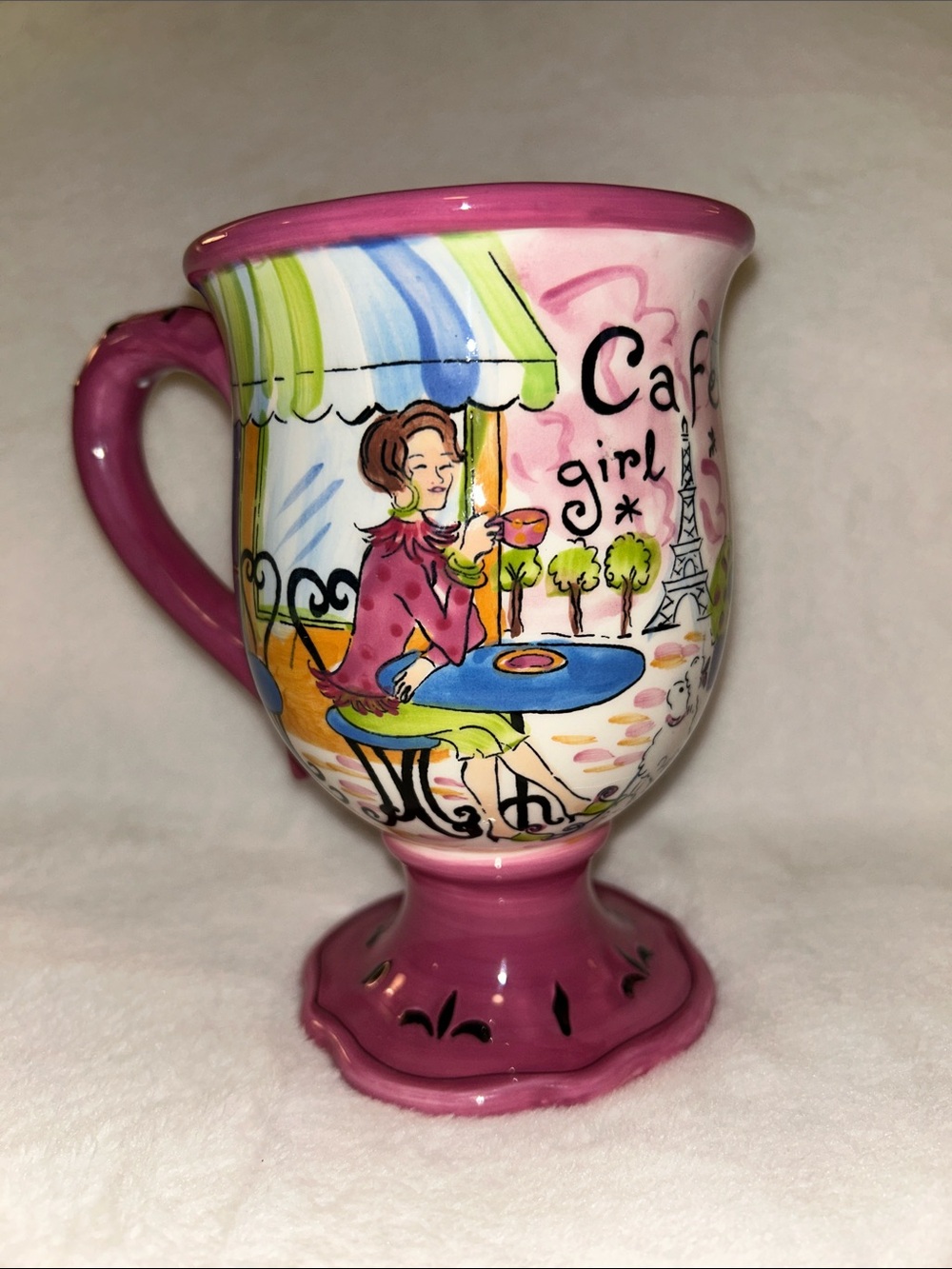 Certified International Jennifer
Brinley “Cafe Girl” Pedestal Mug